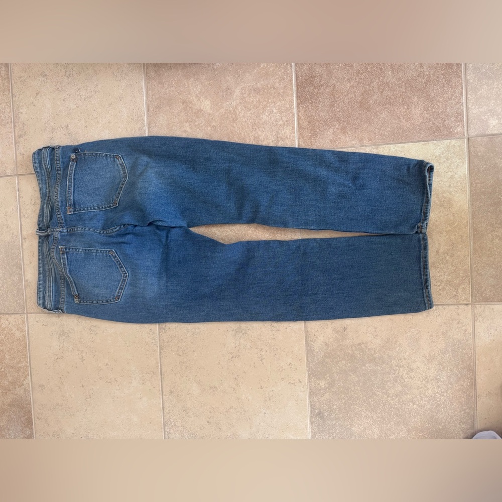Pilcro Women's Blue Distressed Straight Jeans - Picture 3 of 3